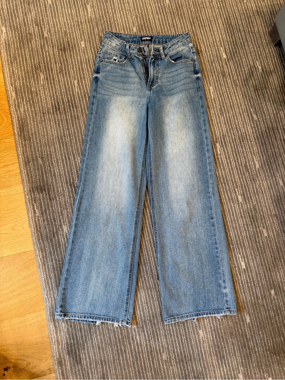 KatieJ NYC Light Blue Wide Leg Jeans size 12 girls